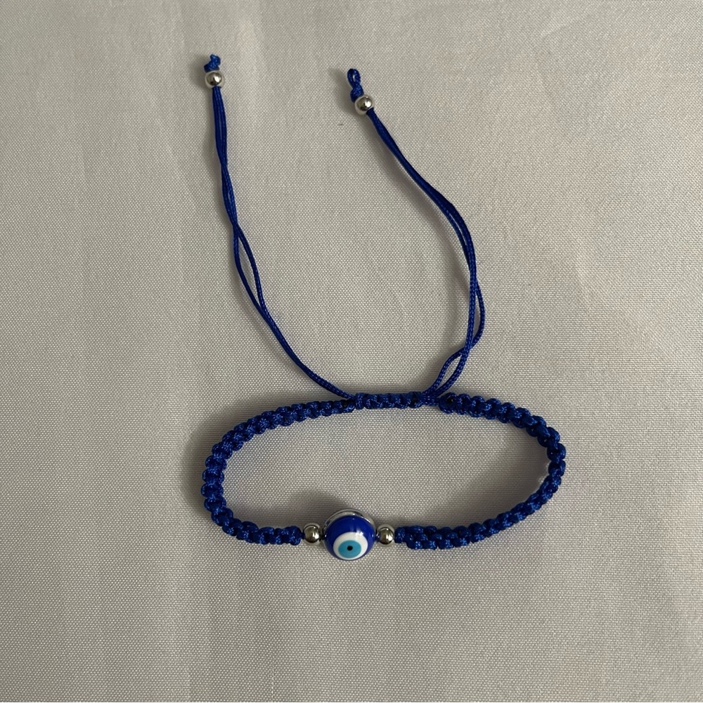 Turkish evil eye drawstring bracelet / pulsera de hilo para proteccion ojo turco - Picture 2 of 4